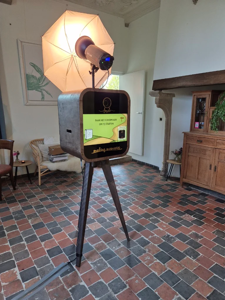 Flitsbak-photobooth bij de schouw
